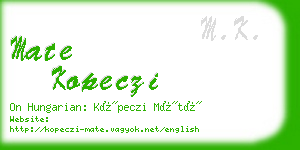 mate kopeczi business card